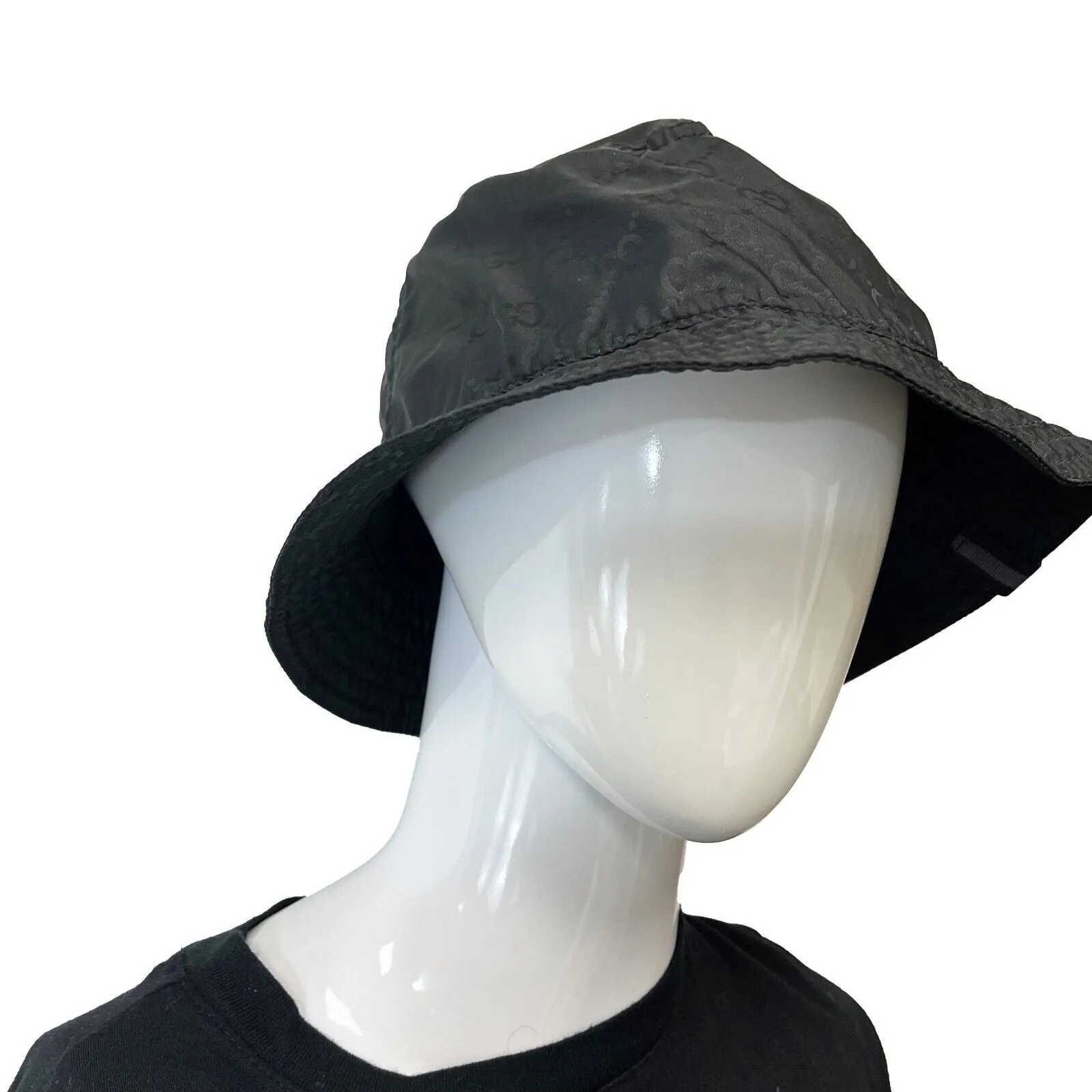 Gucci - Printed GG Logo Throughout Unisex Bucket Hat - Black - Size L