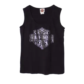 Harley Davidson 2009 Women Printed Big Logo Top Black (M)