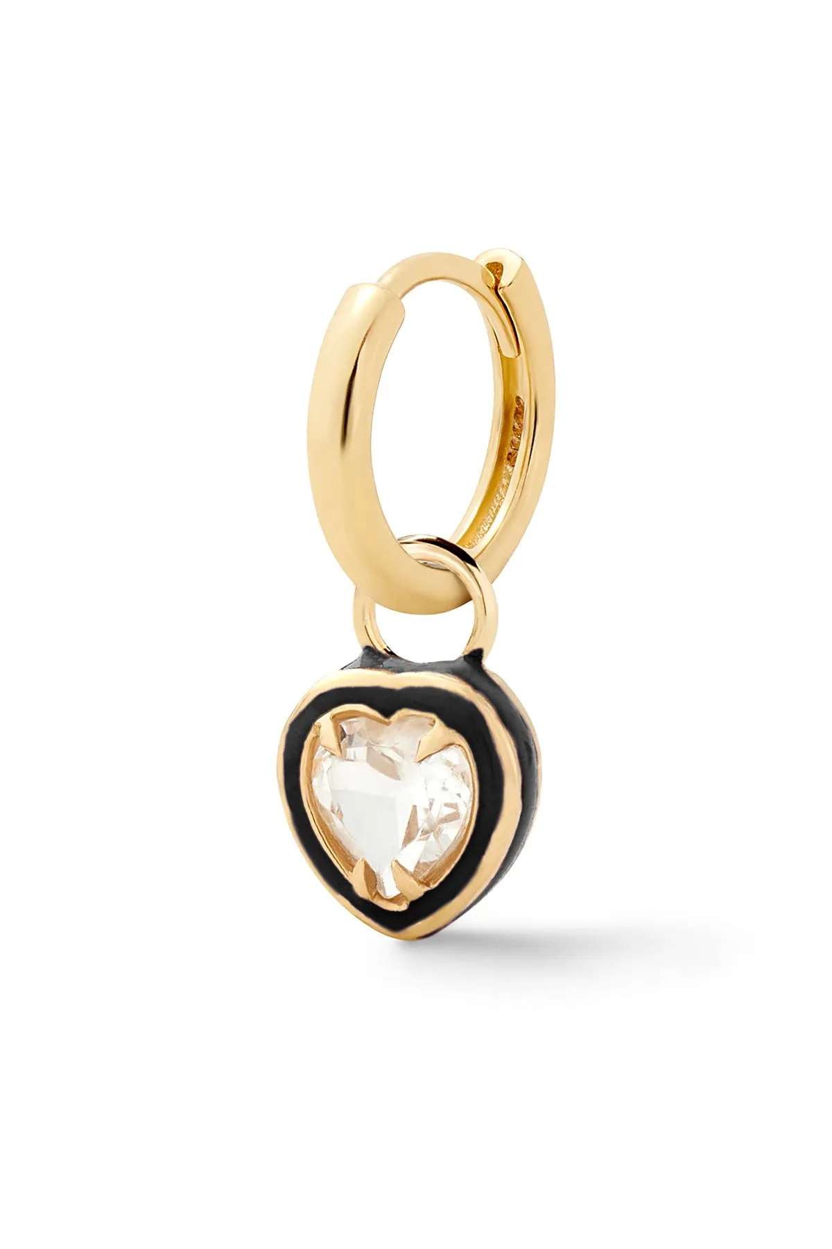 Heart Cocktail Huggie - White Topaz