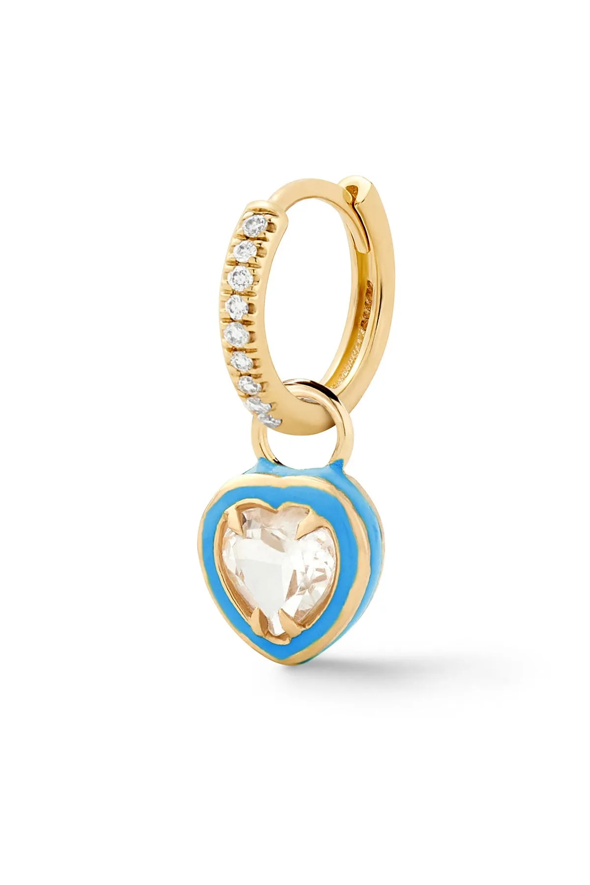 Heart Cocktail Huggie - White Topaz