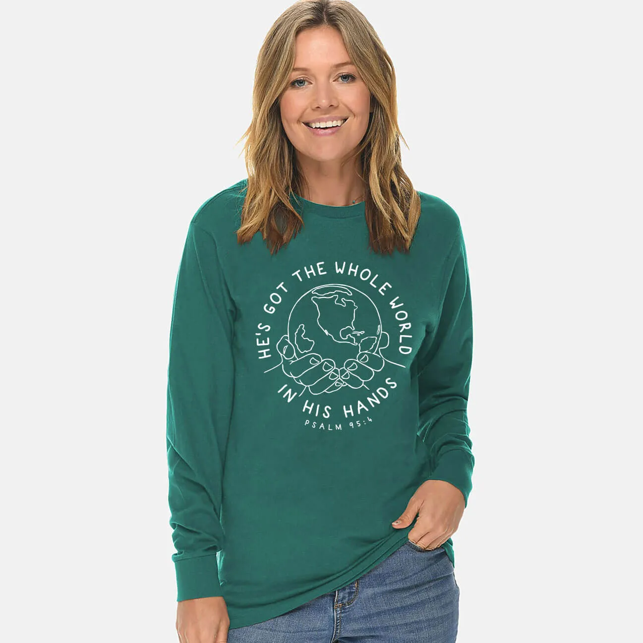 He's Got The Whole World In His Hands Unisex Long Sleeve T Shirt