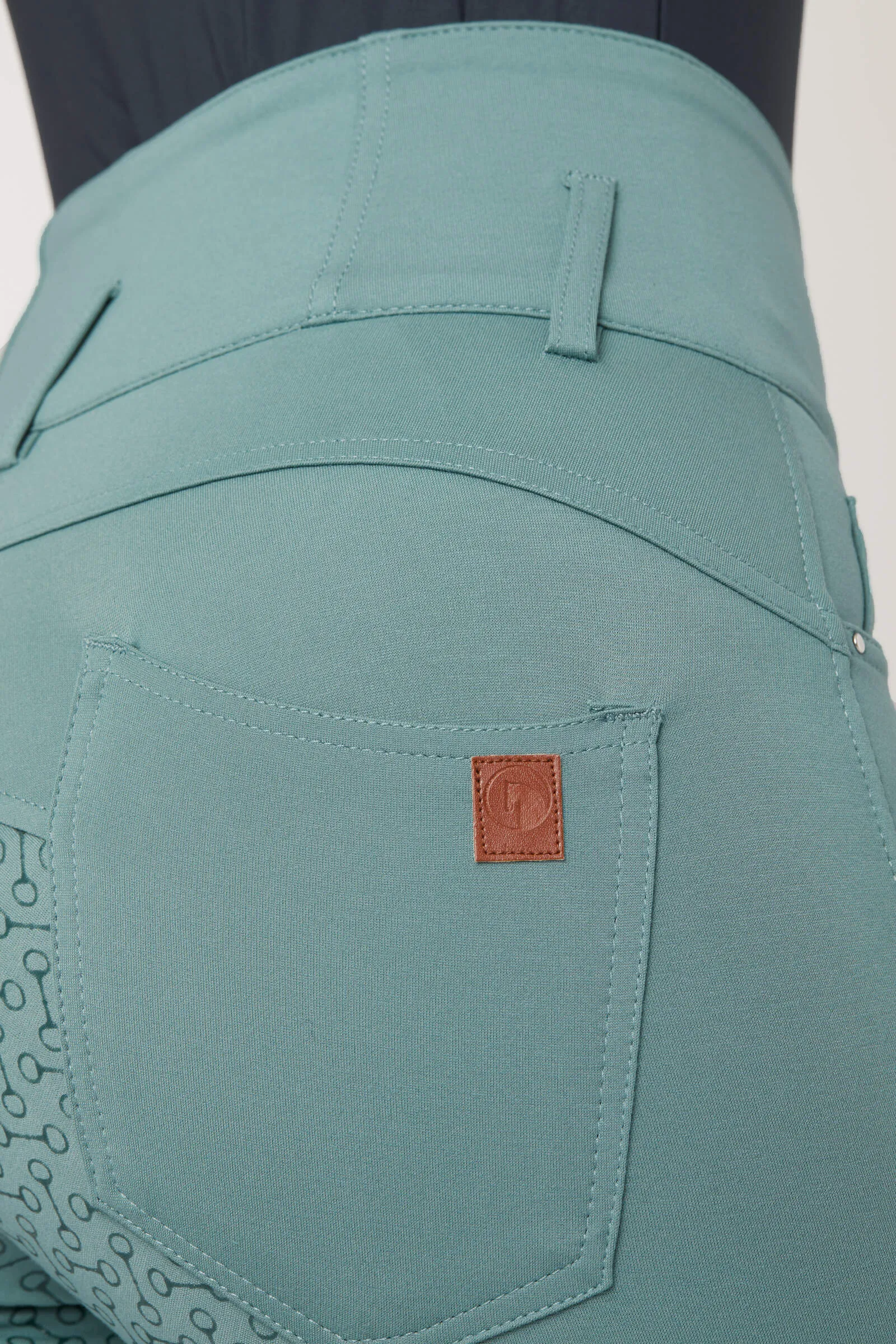 Horze Tara Ladies High-Waist Gel Seat Breeches (Teal)