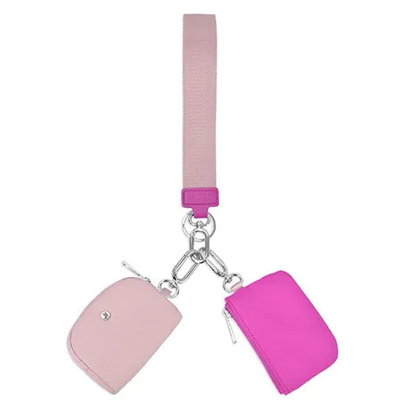 Hot Pink/Pink NGIL Dual Pouch Wallet Wristlets