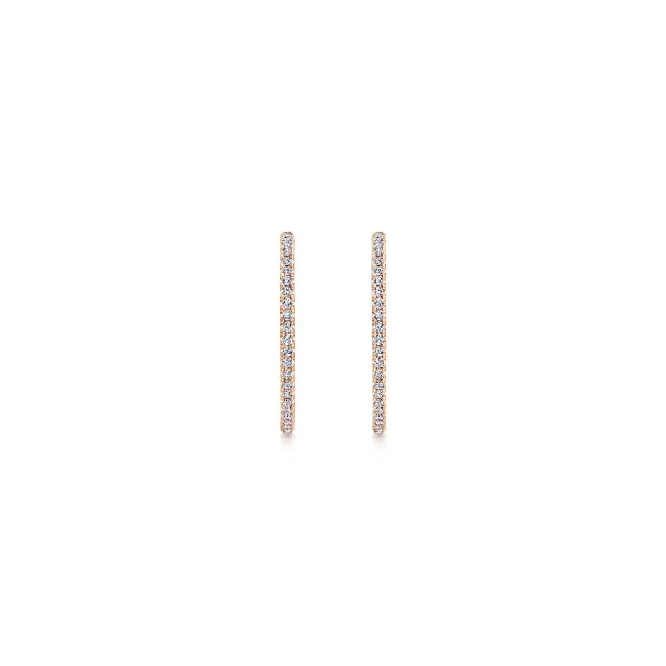 Inside-Out French Pavé Diamond Hoop Earrings