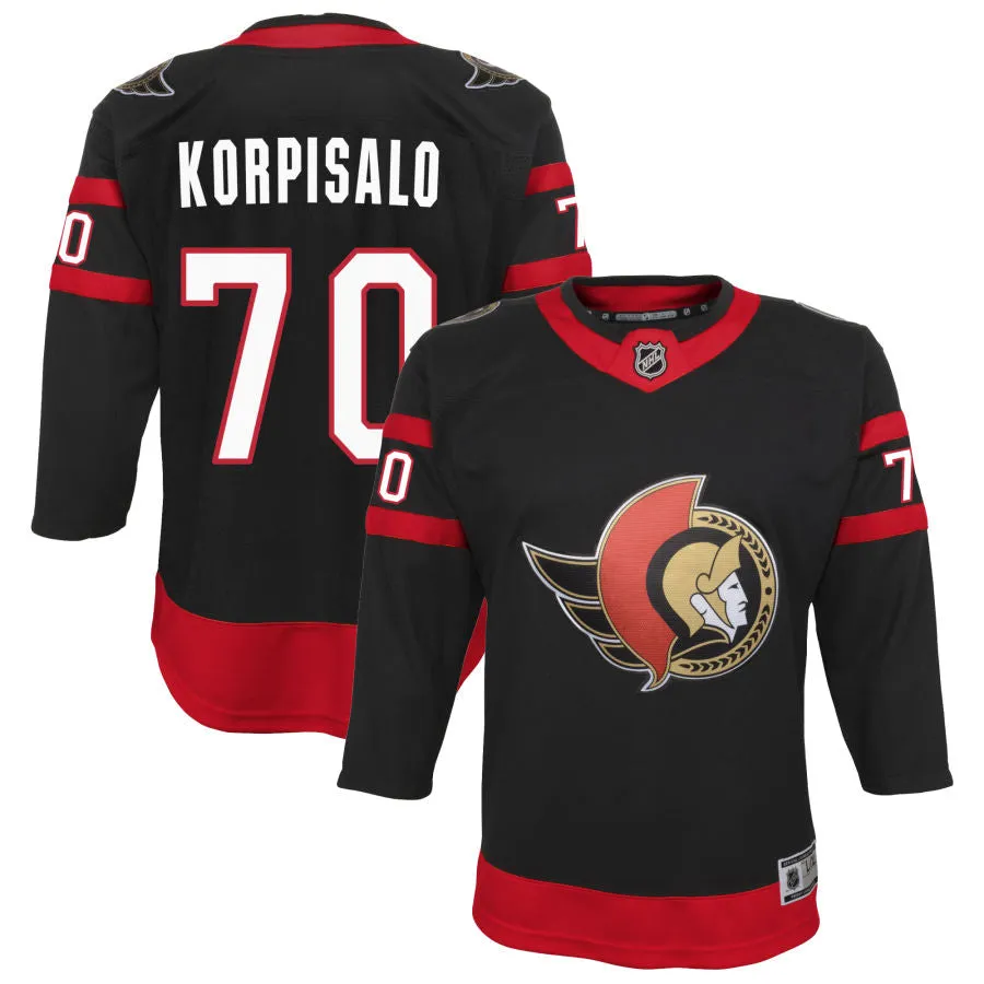 Joonas Korpisalo Ottawa Senators Youth Home Premier Jersey - Black