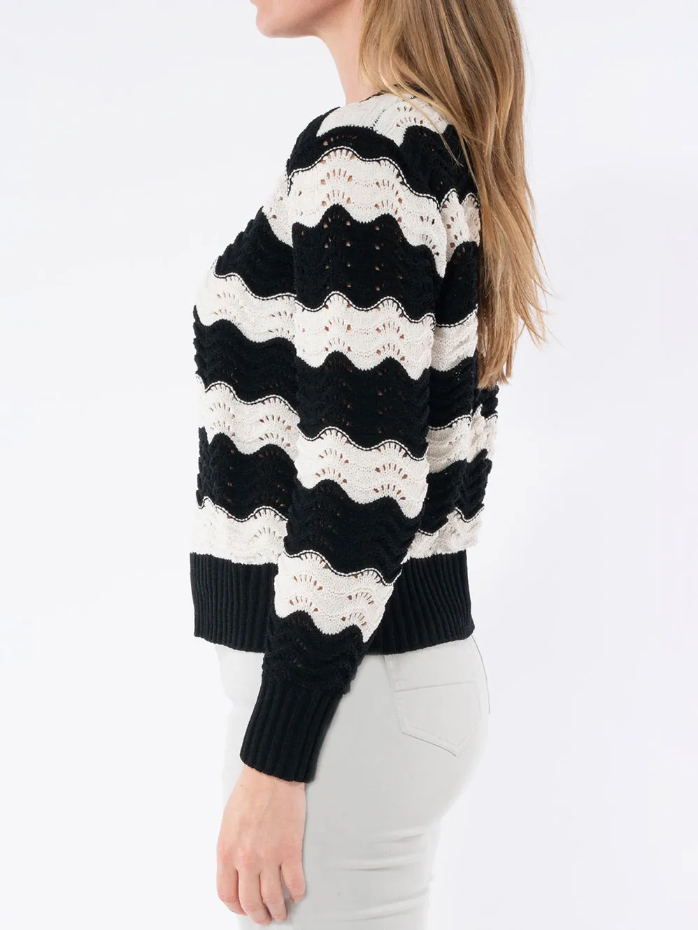 JUMP WAVE STRIPE PULLOVER