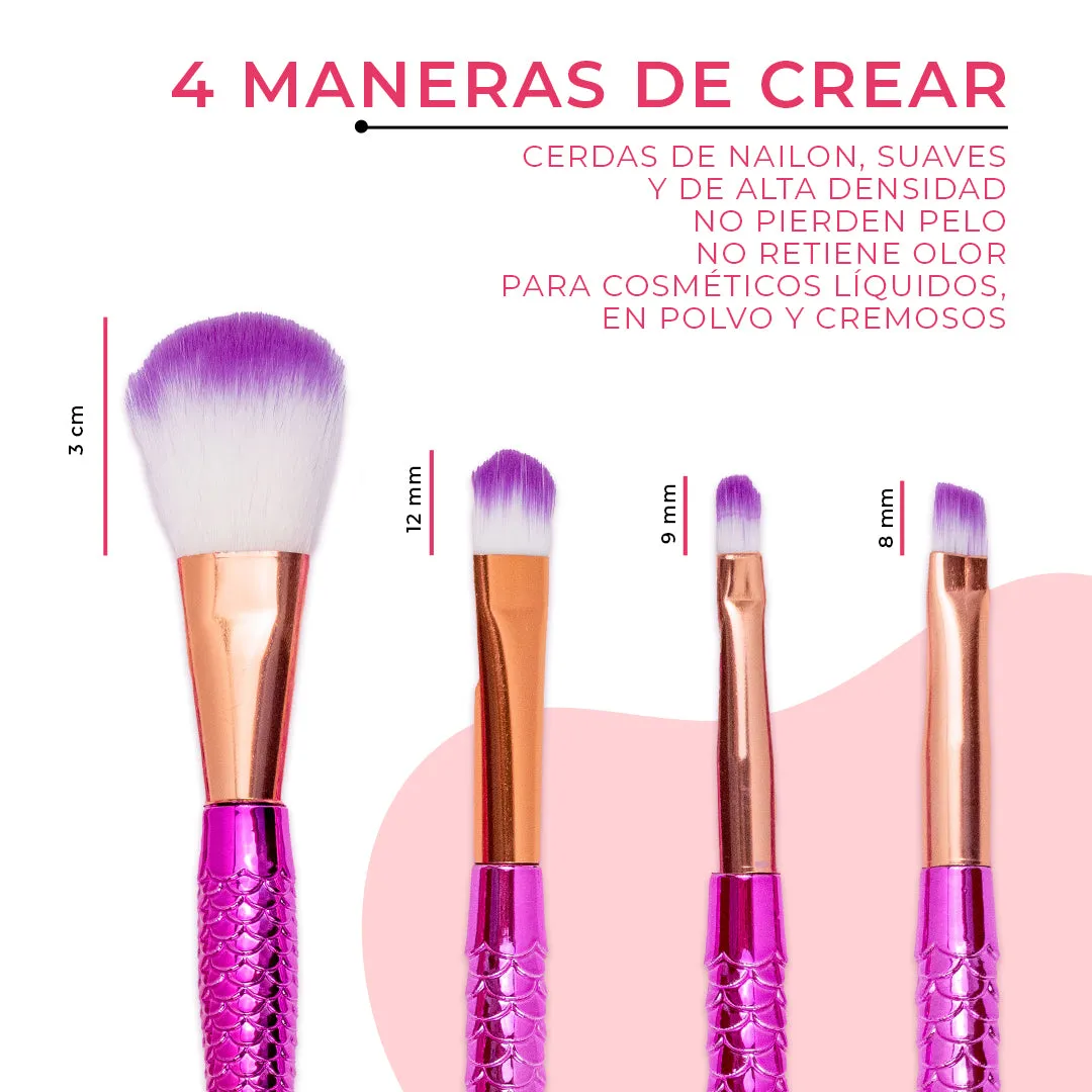 KIT MAKE UP GLAM CON 5 PARES DE PESTAÑAS MAGNÉTICAS, ESPONJAS Y BROCHAS