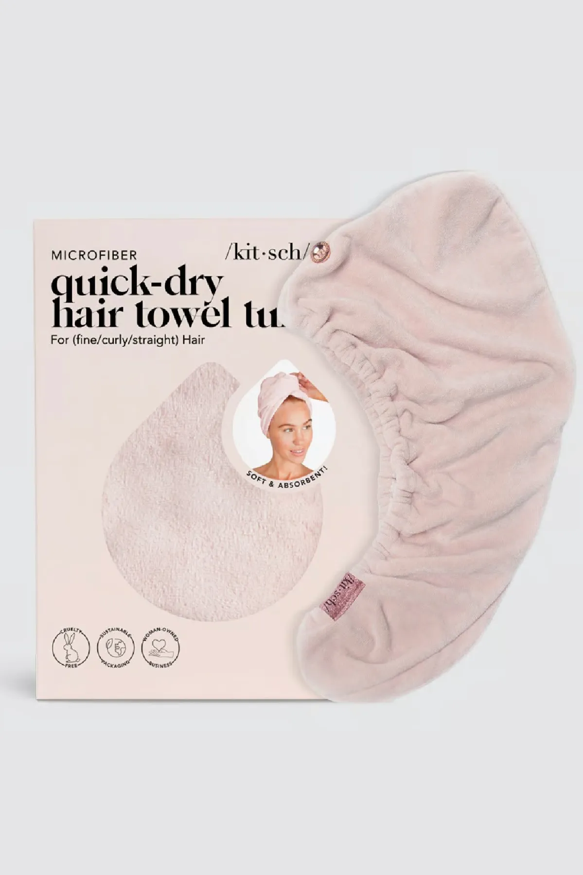 Kitsch Quick Dry Hair Towel - Blush