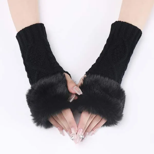 Knit Insulated Fingerless Arm Sleeves 34427193C