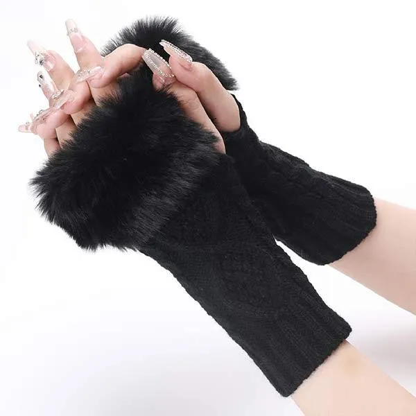 Knit Insulated Fingerless Arm Sleeves 34427193C