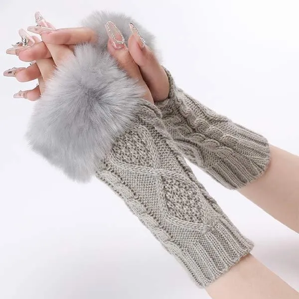 Knit Insulated Fingerless Arm Sleeves 34427193C