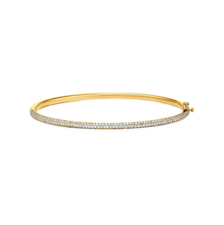 KWIAT Moonlight 3 Row Slim Bangle with PAVE