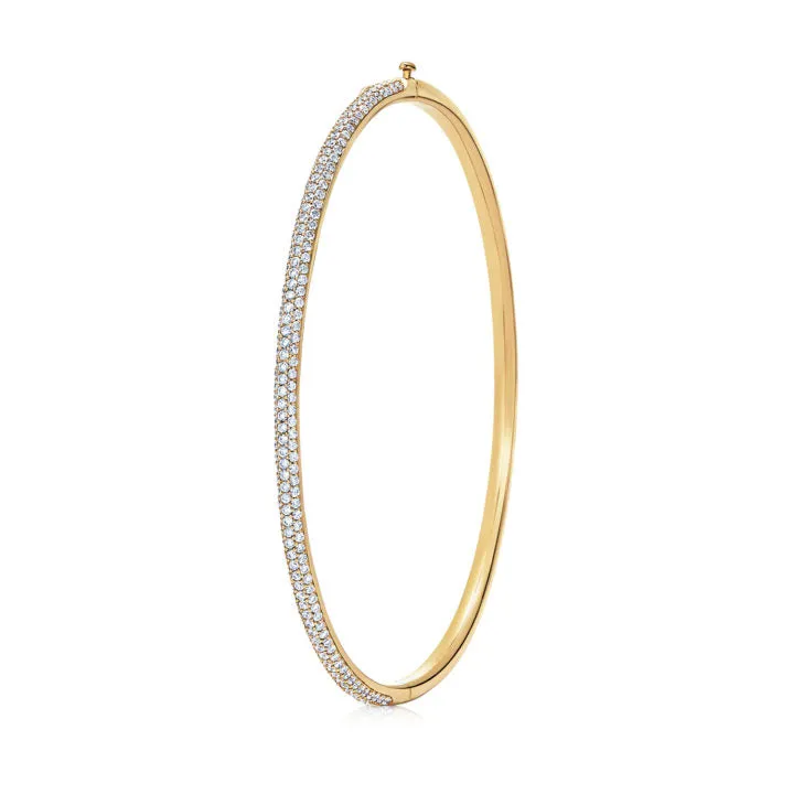 KWIAT Moonlight 3 Row Slim Bangle with PAVE