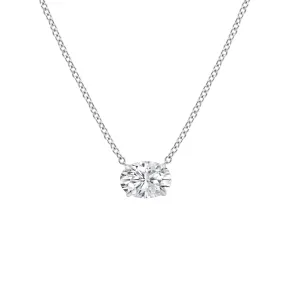 Lab Grown 2.00ct Oval Solitaire Pendant