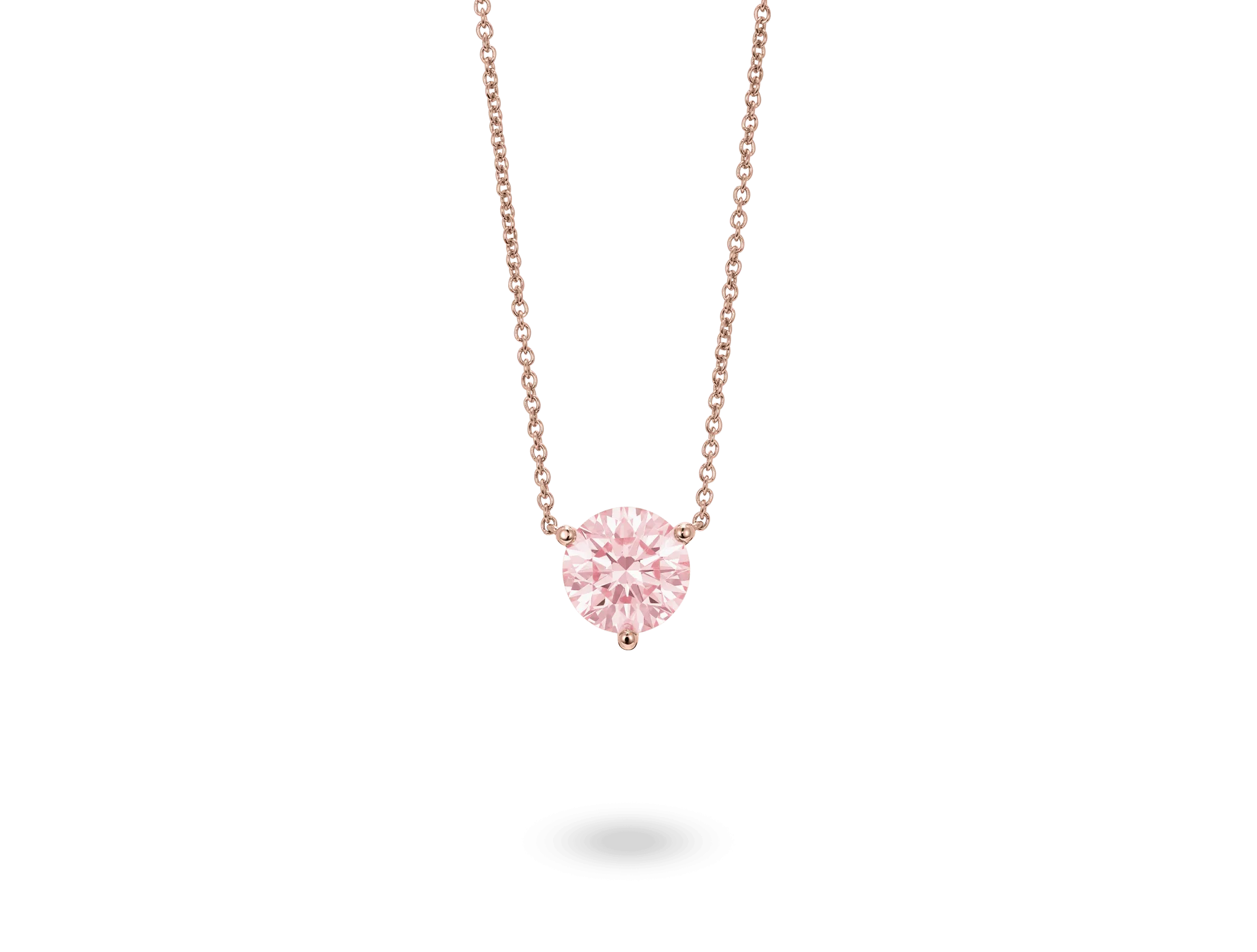 Lab-Grown Diamond 1ct. Round Brilliant Solitaire Pendant | Pink