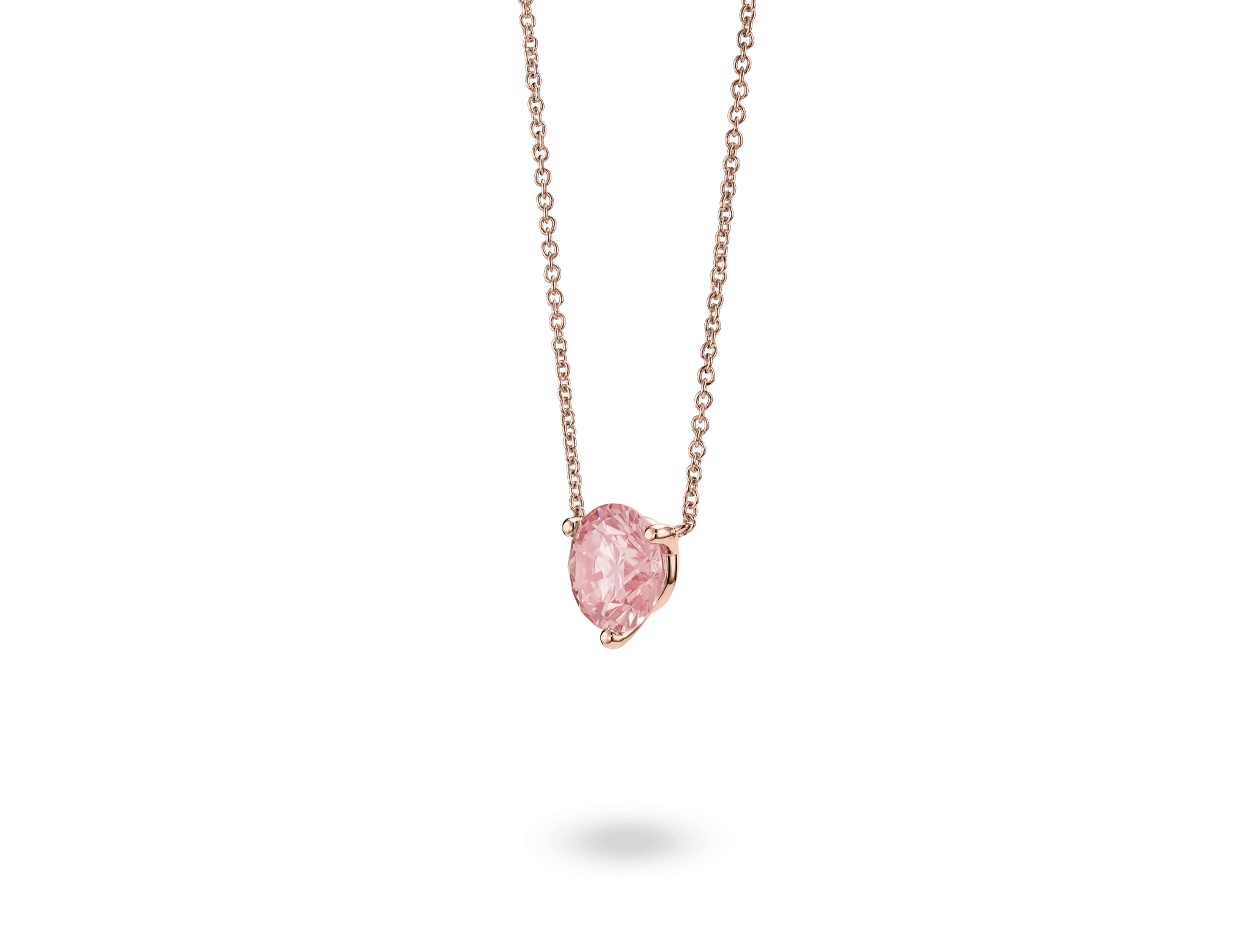 Lab-Grown Diamond 1ct. Round Brilliant Solitaire Pendant | Pink