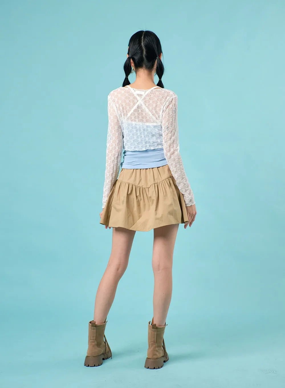 Lace-Up Mini Skirt IJ430