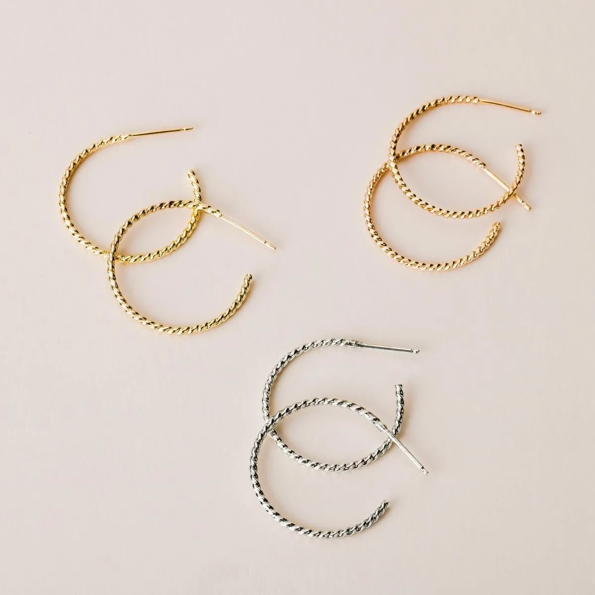 Large Twist Hoop Earrings