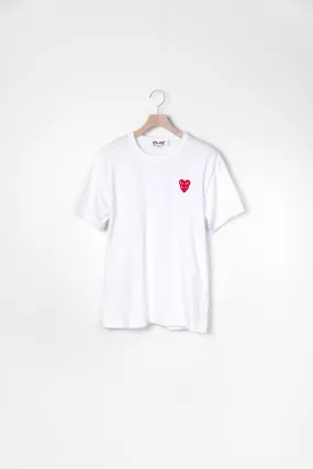 Layered Double Emblem Tee White/Red T288