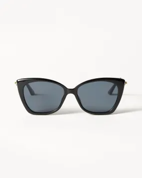 Le Specs Lyra Sphere Cat-Eye Sunglasses | Black/Malachite