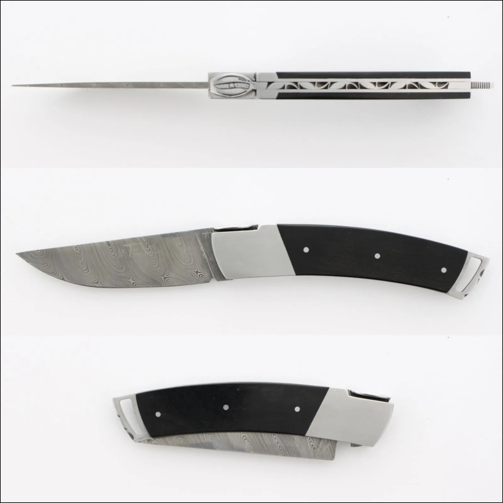 Le Thiers Gentleman 12 cm Damascus Blade & Ebony