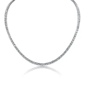 Levonda 30 Carats Round Brilliant Lab-Grown Diamond Tennis Necklace in 14k White Gold By Mike Nekta