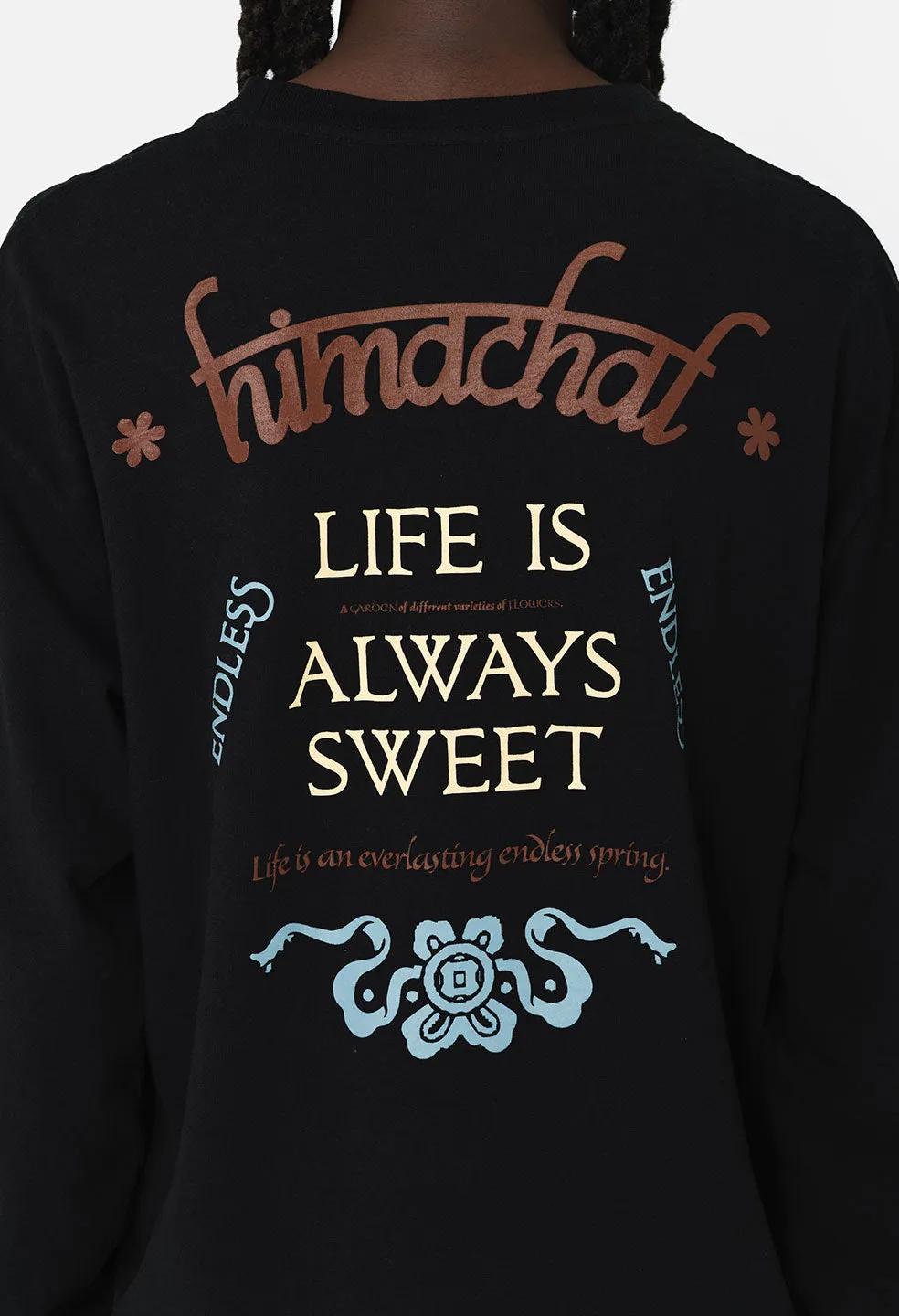 Life Is Always Sweet LS University Tee / Black