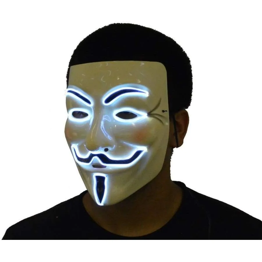 Light up Anonymous Mask - White