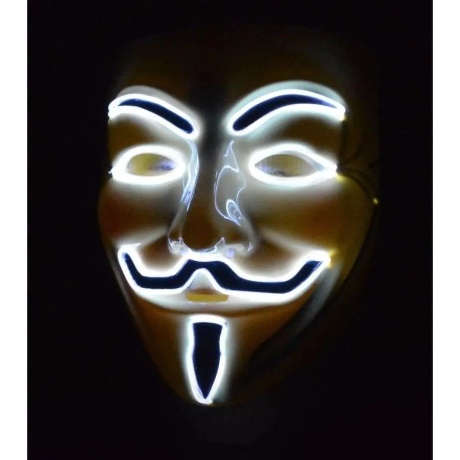 Light up Anonymous Mask - White