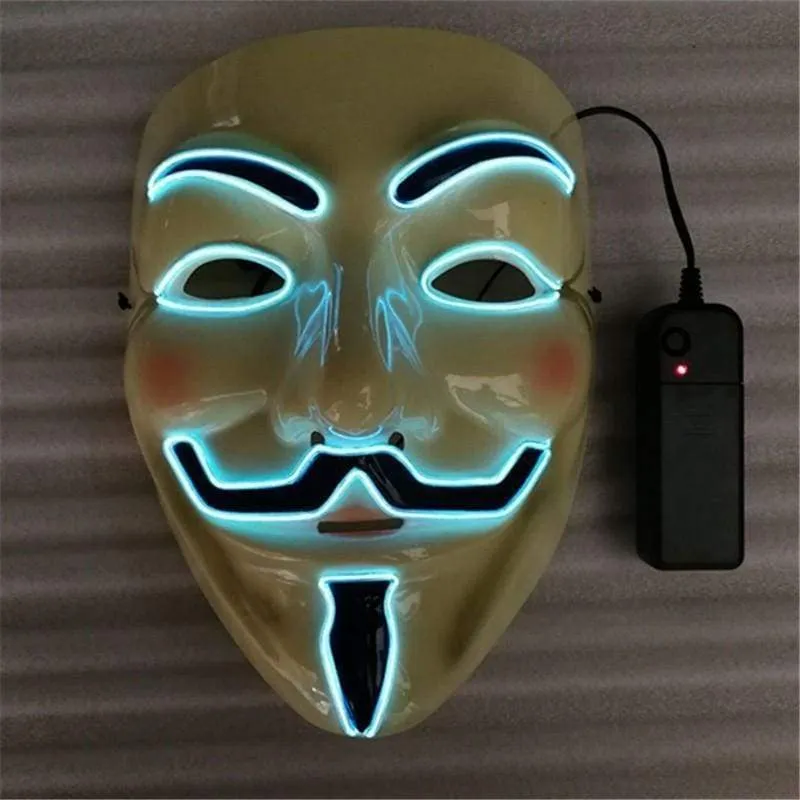 Light up Anonymous Mask - White