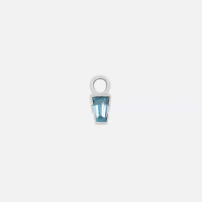 Linda Tapered Baguette Charm - 14K WHITE - London Blue Topaz