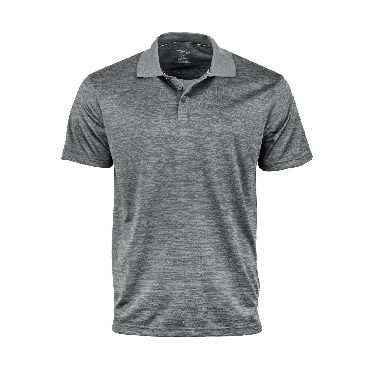 London Fog Men's Poly Textured Space Dye Polo