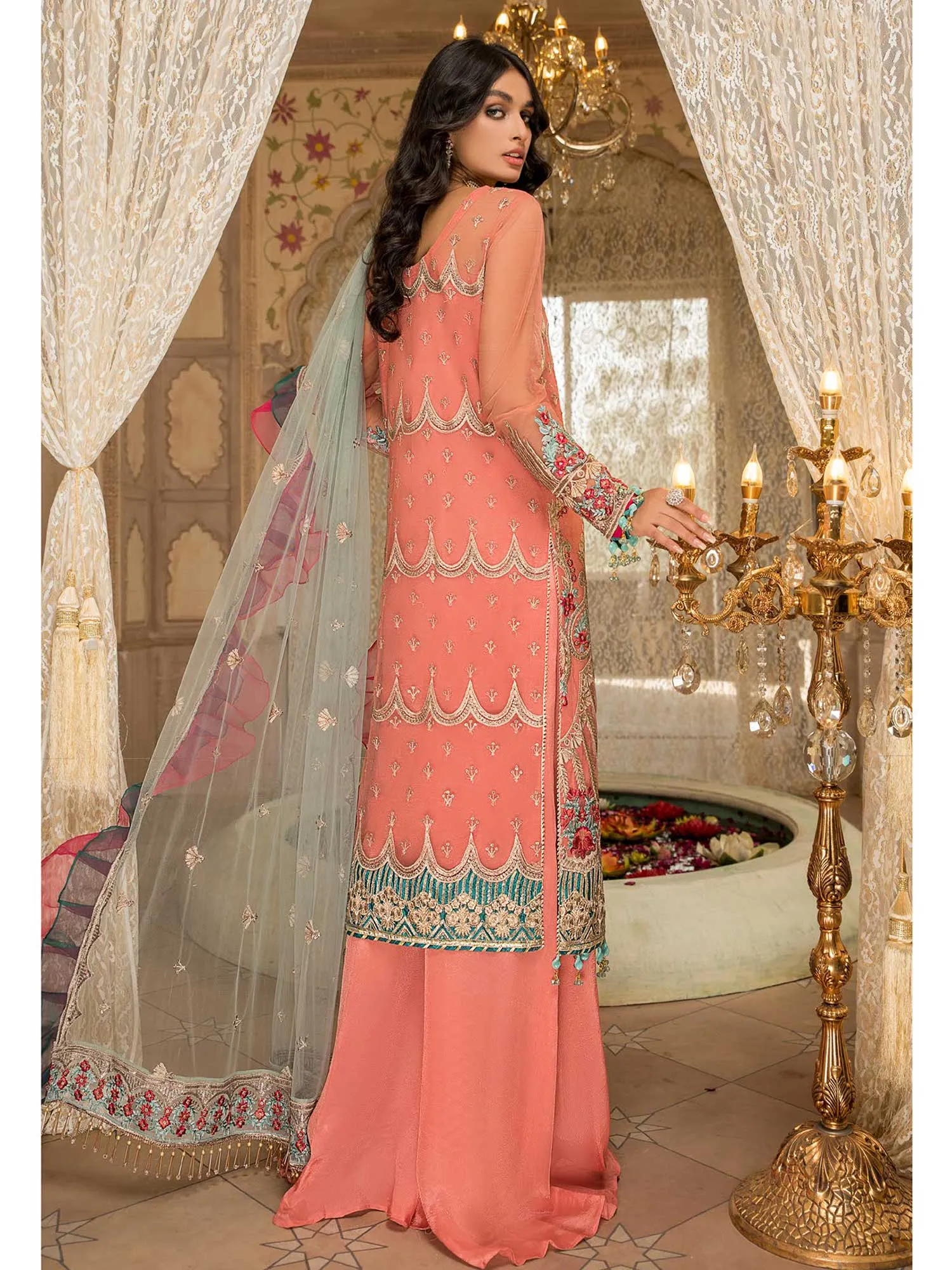 Maryam's Peach Luxury Chiffon Suit (PRET Premium Collection)