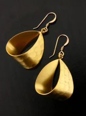 Matte Gold Ribbon Earrings