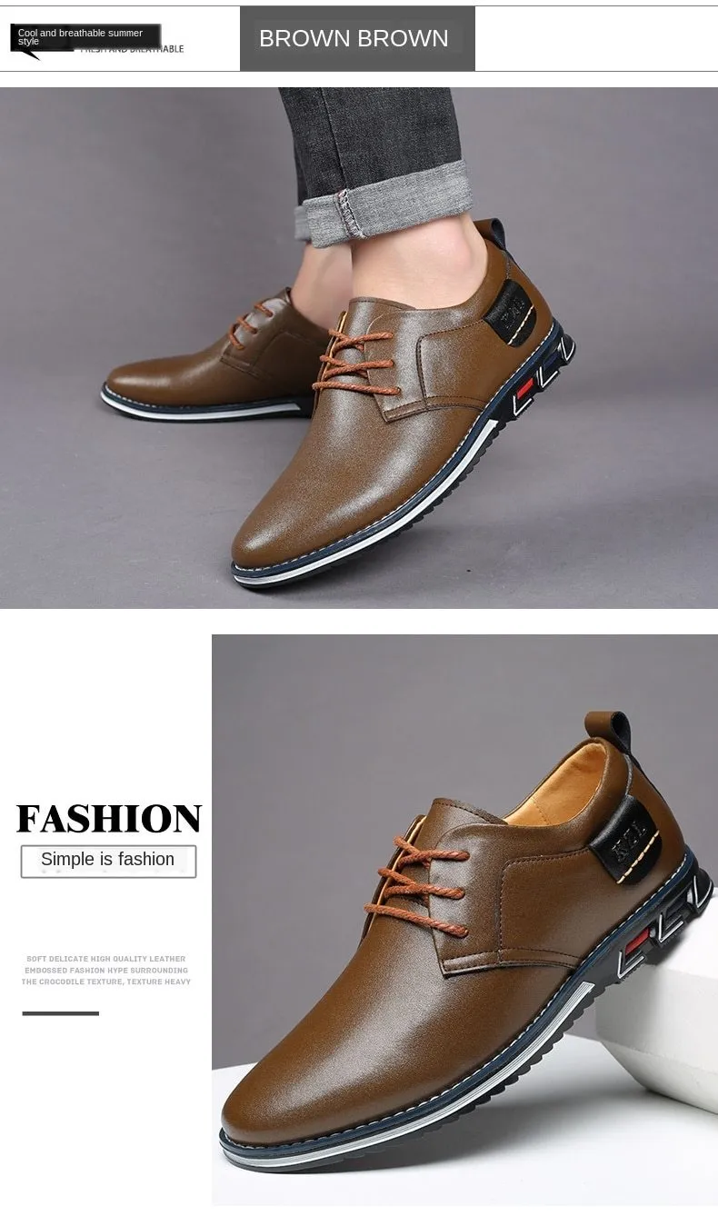 Men Oxfords Leather Sneakers