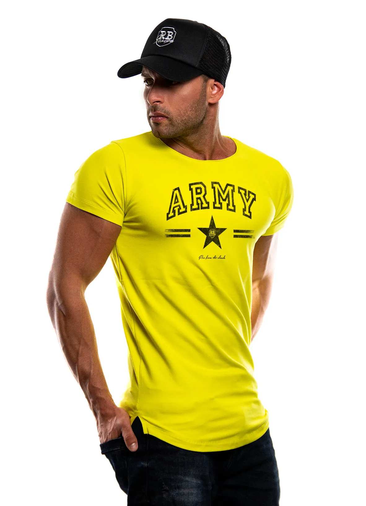 Men's Longline T-shirt "Army" MD944