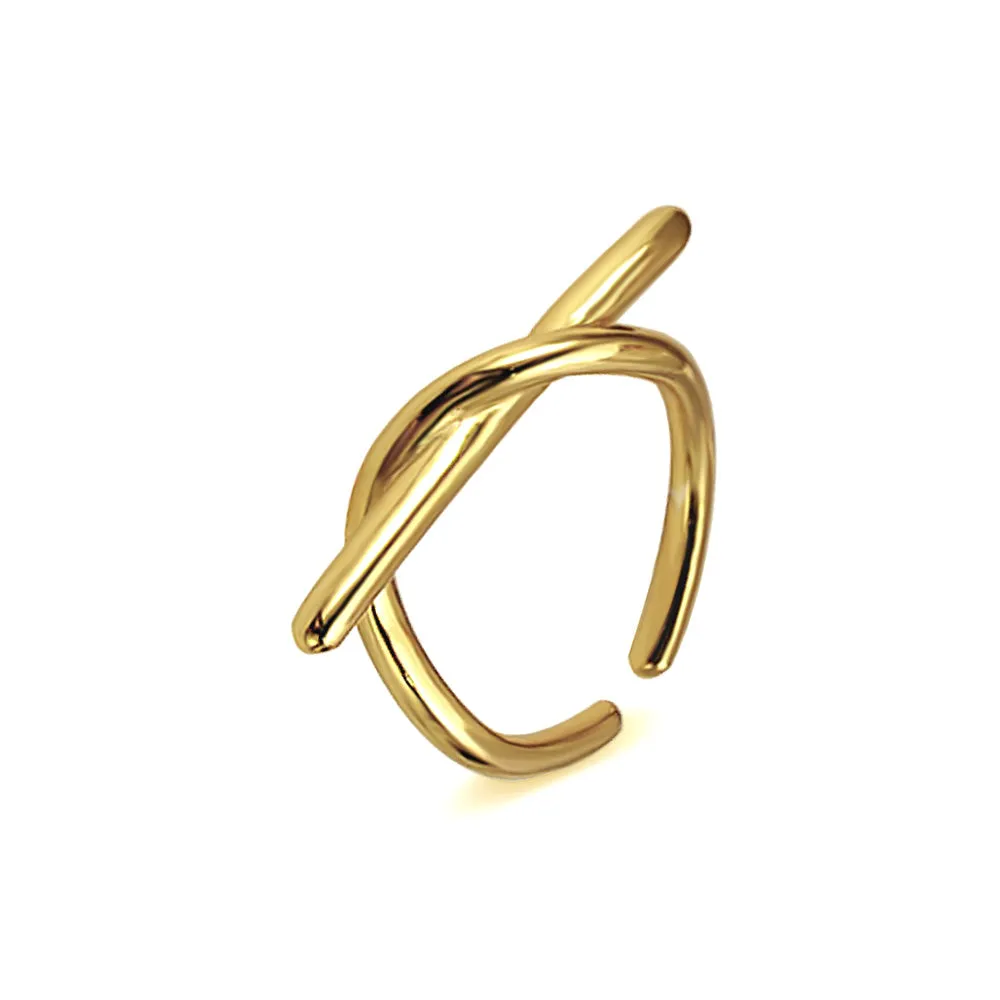 Minimalist Adjustable Geometric Line Band Ring