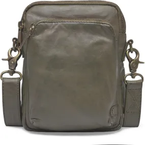 Mobile bag in delicious leather quality / 15818 - Army Green