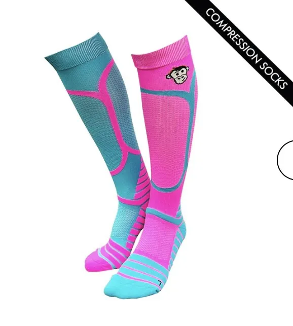 Monkey Sox Victory X1 Sport Compression | Pink & Turquoise