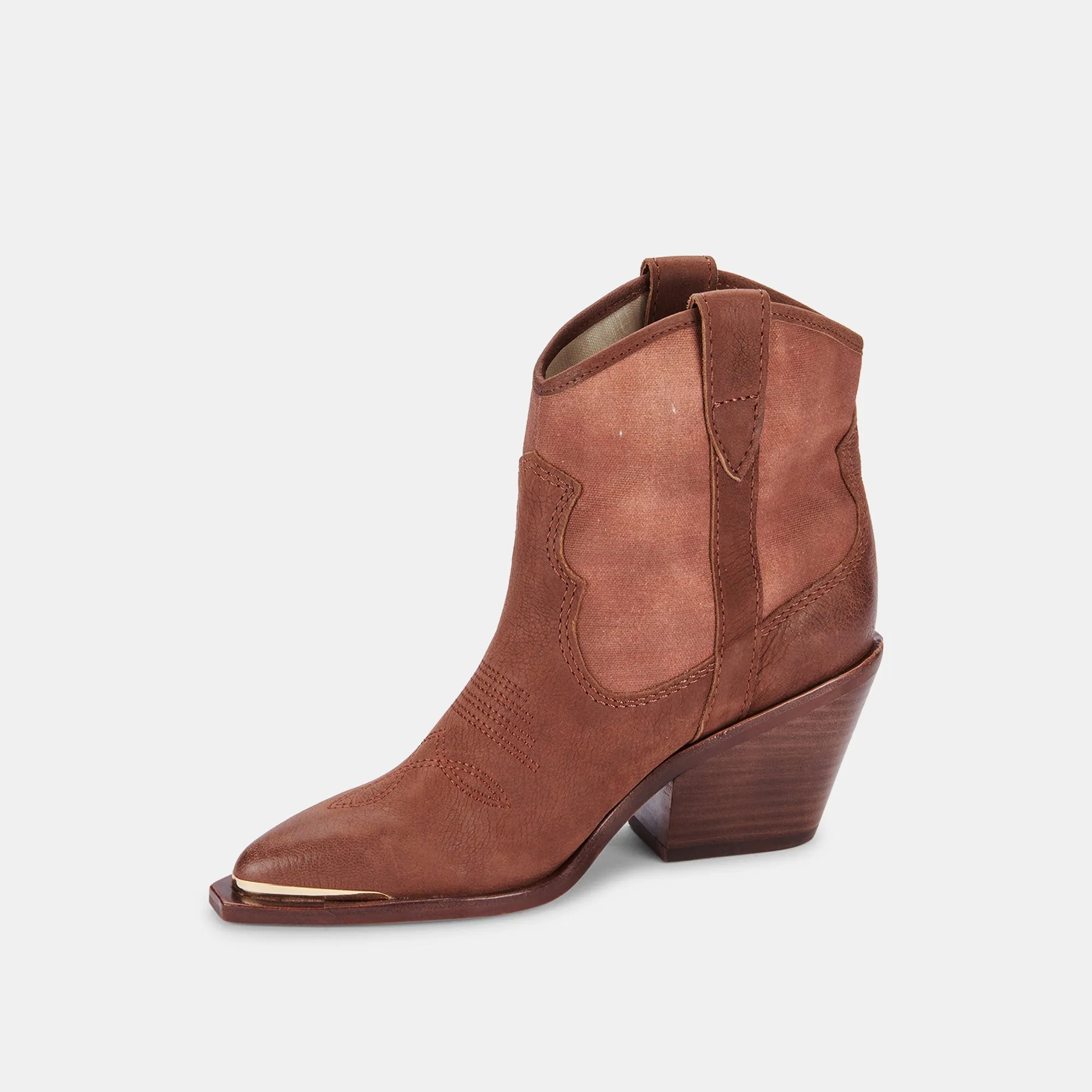 NASHE BOOTIES CHOCOLATE LEATHER - re:vita