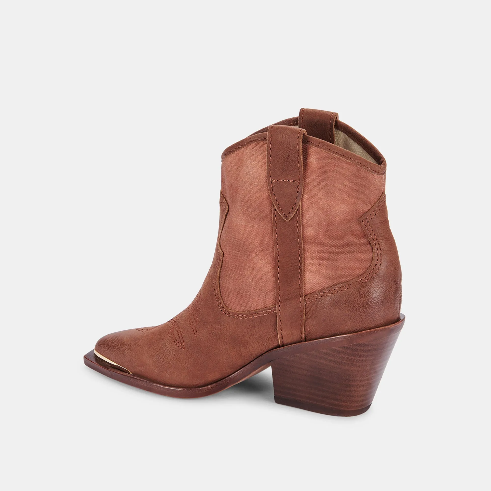 NASHE BOOTIES CHOCOLATE LEATHER - re:vita