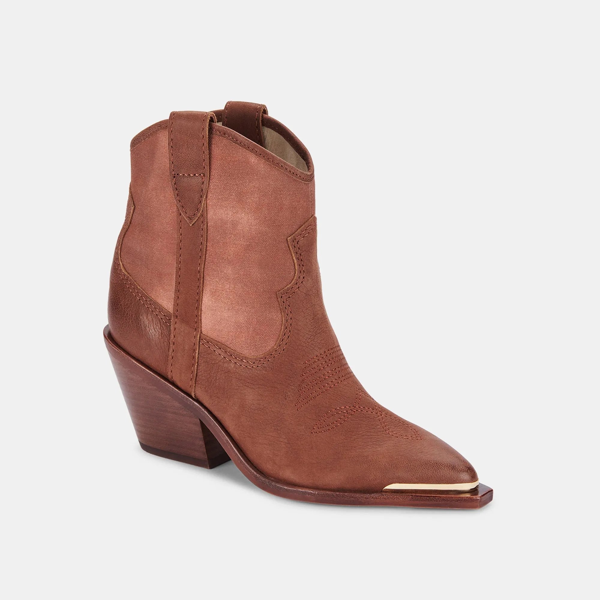 NASHE BOOTIES CHOCOLATE LEATHER - re:vita