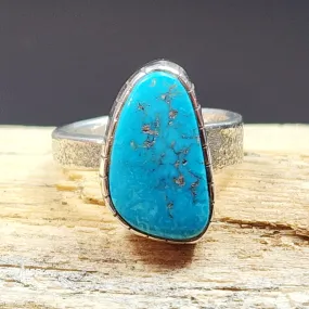 Natural Red Vein Kingman Turquoise Ring - 6.5 Adjustable