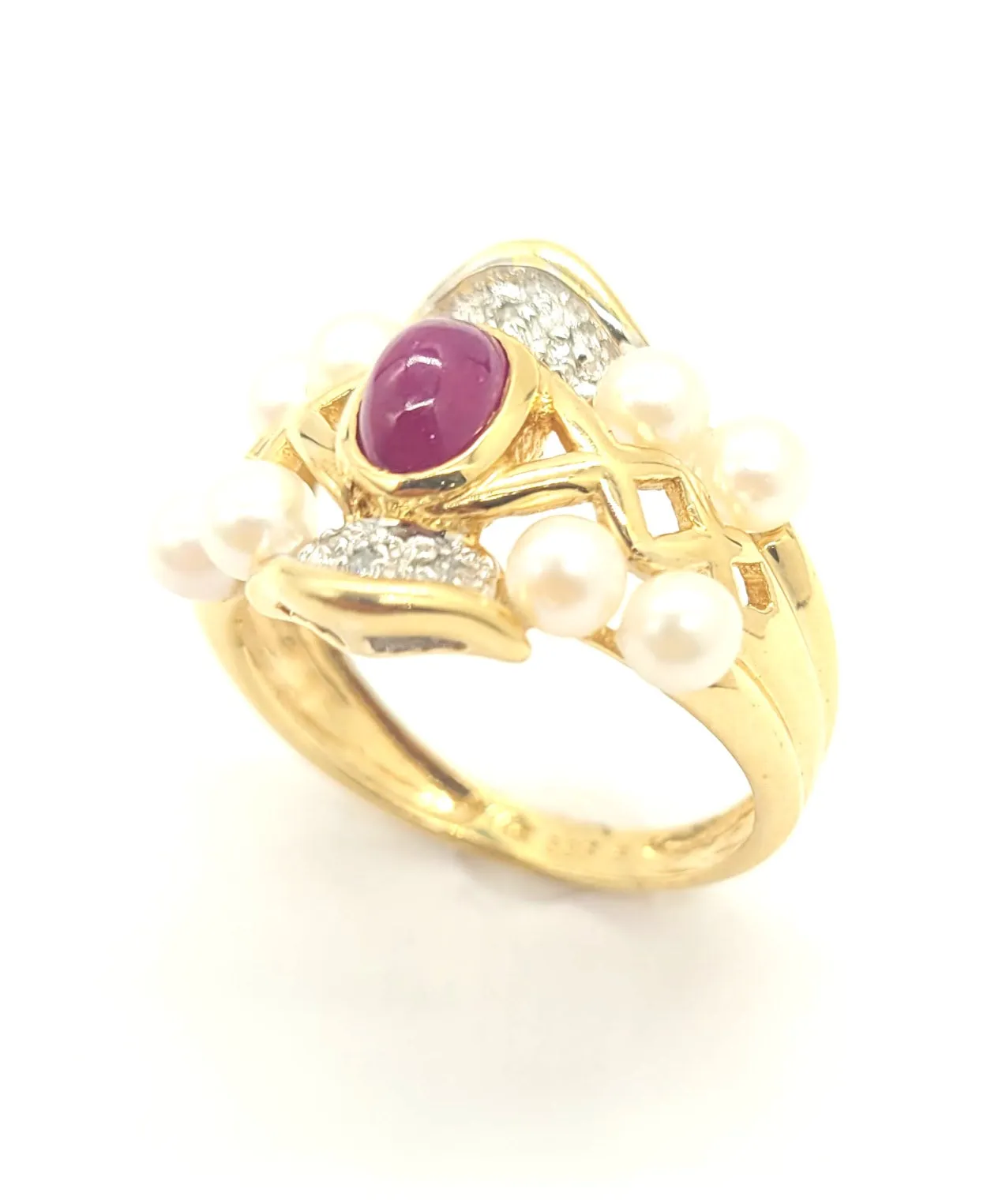 New Ruby and Pearl Ring