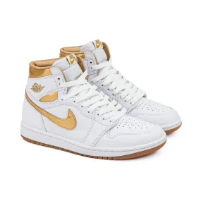 Nike Women's Air Jordan 1 Retro High OG "White and Gold" "Metallic Gold" FD2596-107