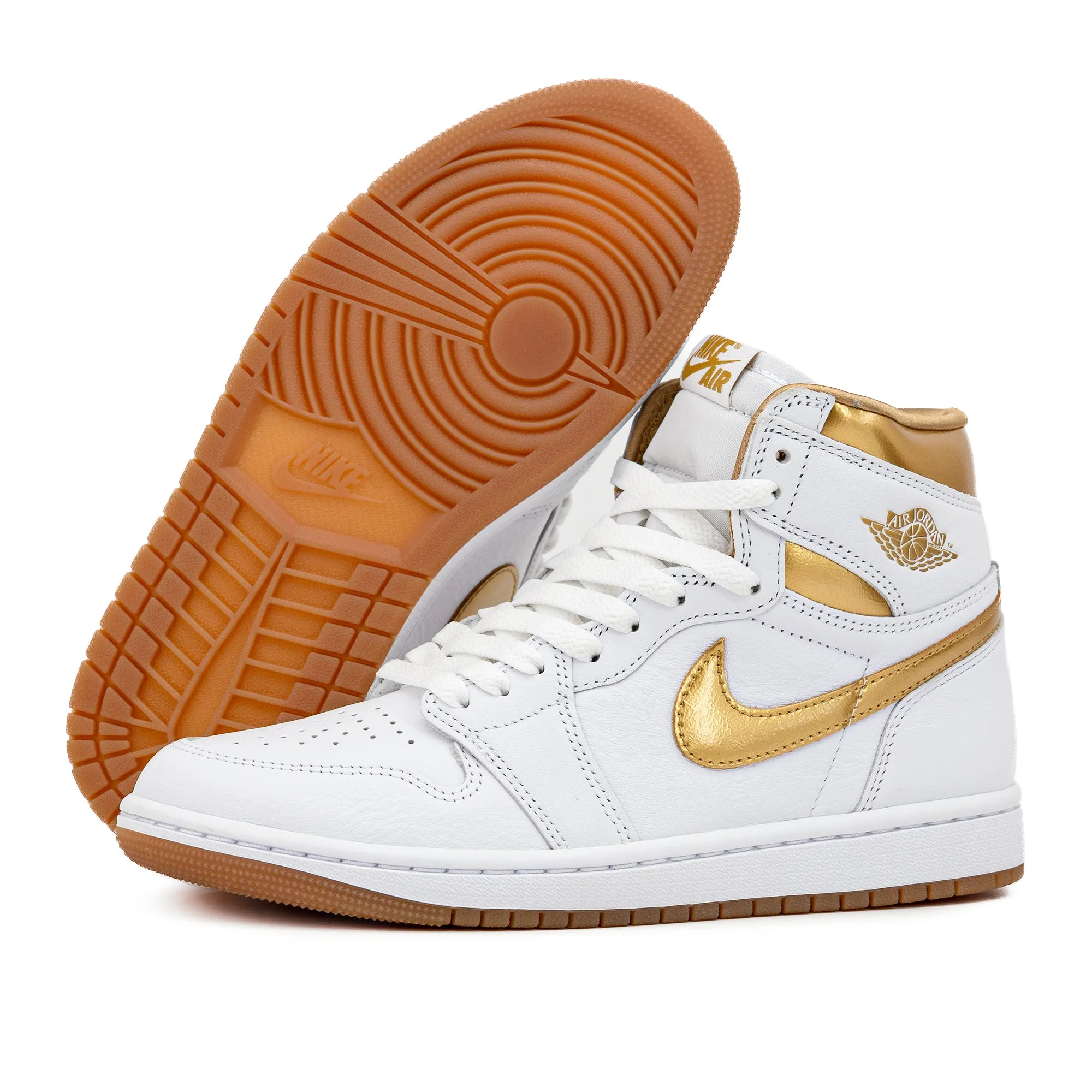 Nike Women's Air Jordan 1 Retro High OG "White and Gold" "Metallic Gold" FD2596-107