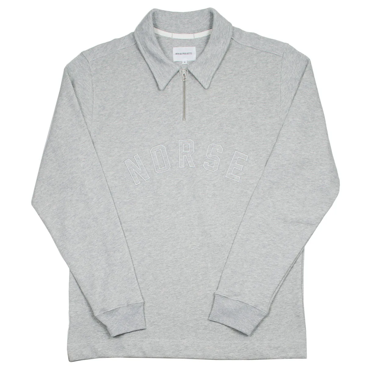 Norse Projects - Jorn Half Zip Polo - Light Grey Melange