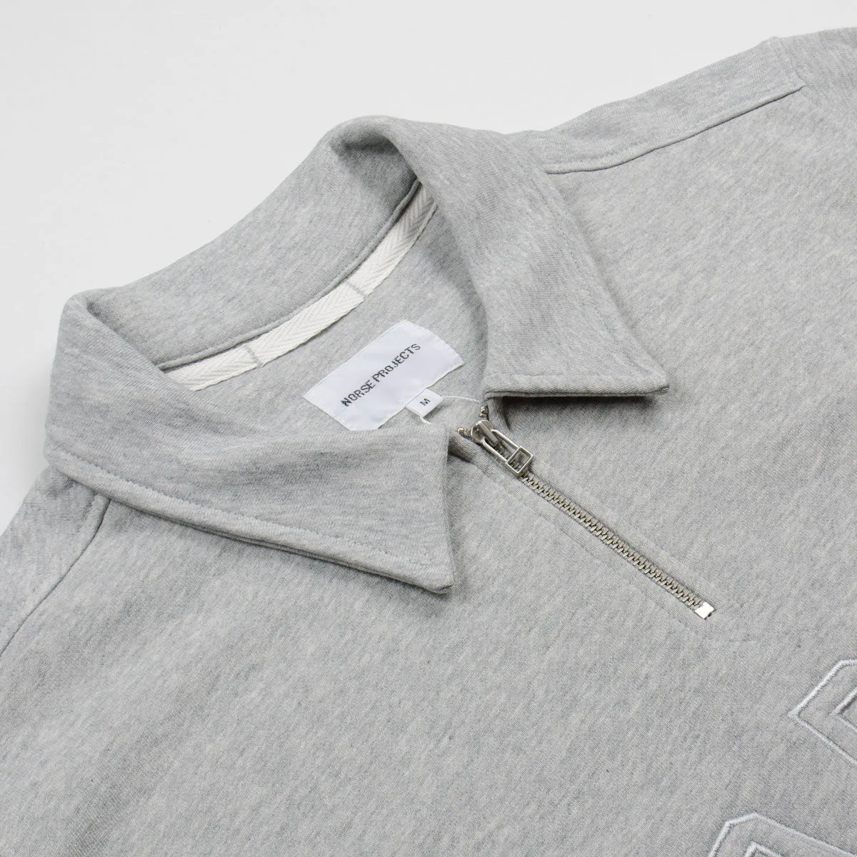 Norse Projects - Jorn Half Zip Polo - Light Grey Melange