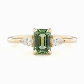 Olivia Ring 1.18ct Green Sapphire, 14k Yellow Gold (One of a kind)