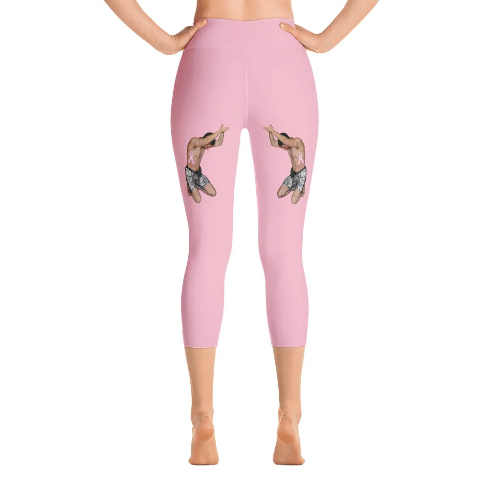 Our best viral leggings pale pink awesome goddess white letters